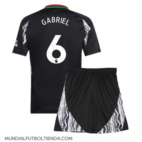 Camiseta Arsenal Gabriel Magalhaes #6 Segunda Equipación Replica 2024-25 para niños mangas cortas (+ Pantalones cortos)